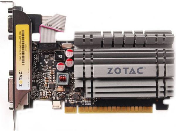 Видеокарта ZOTAC GeForce GT 720 797Mhz PCI-E 2.0 2048Mb 1600Mhz 64 bit DVI HDMI HDCP
